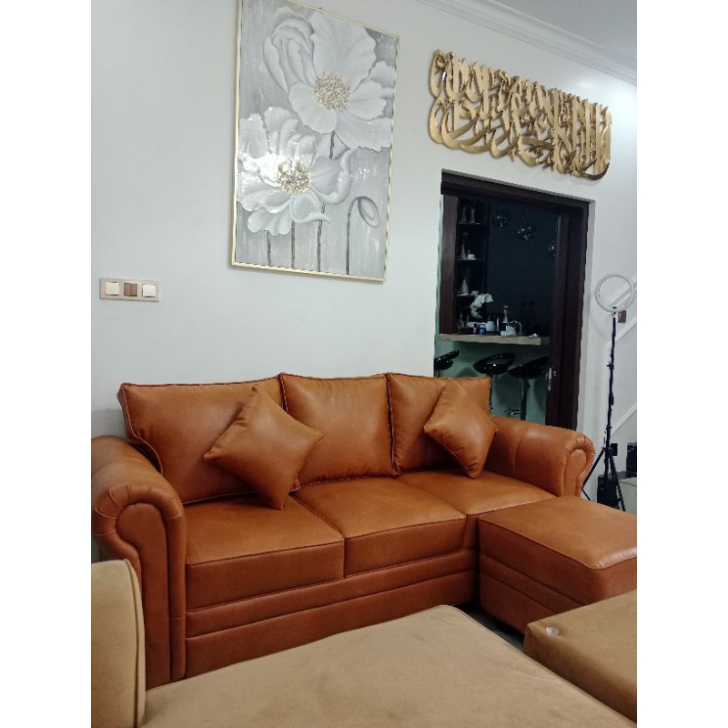 sofa minimal bahan kulit Oscar premium