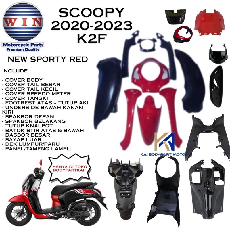 Komplit Set Full Body Kasar Halus Scoopy K2F Prestige Sporty 2020 2021 2022 2023 original WIN