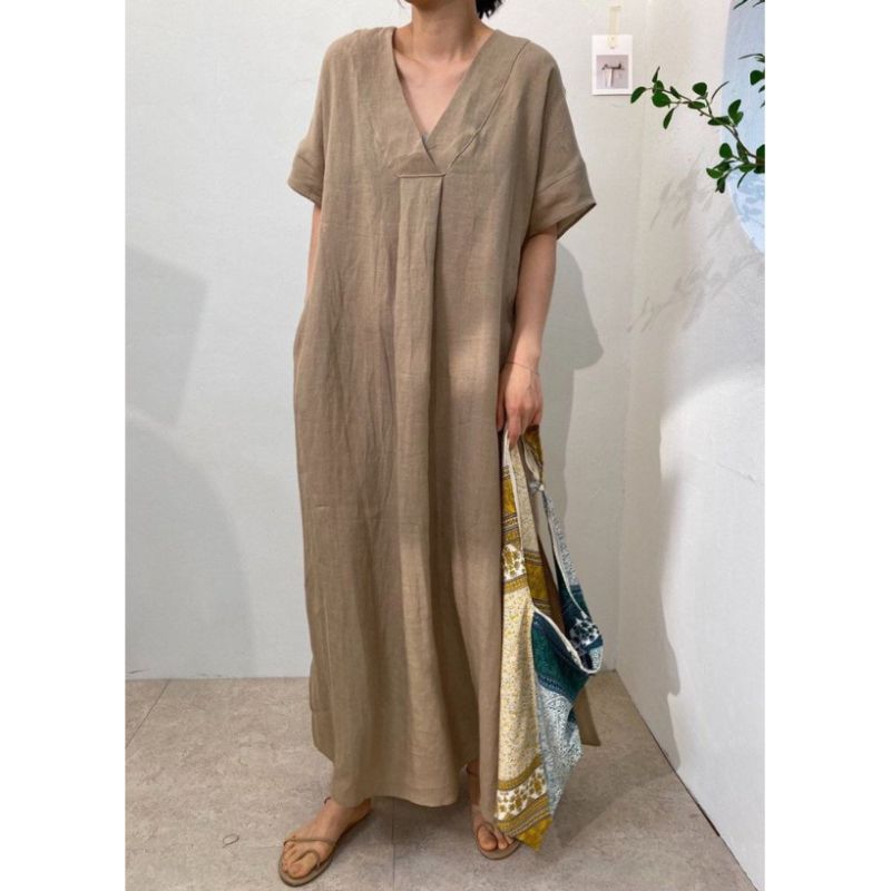 Dress linen | Casual dress | Long dress | Maxi dress | V neck dress