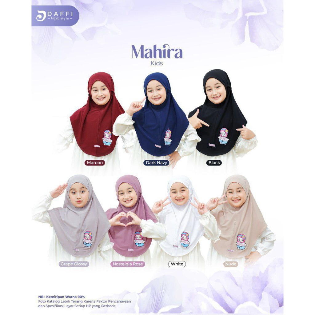 Daffi Anak Mahira kids Series High Twist Parfume Aksen Bordir  Jilbab Arrafi Terbaru Ejamas Store
