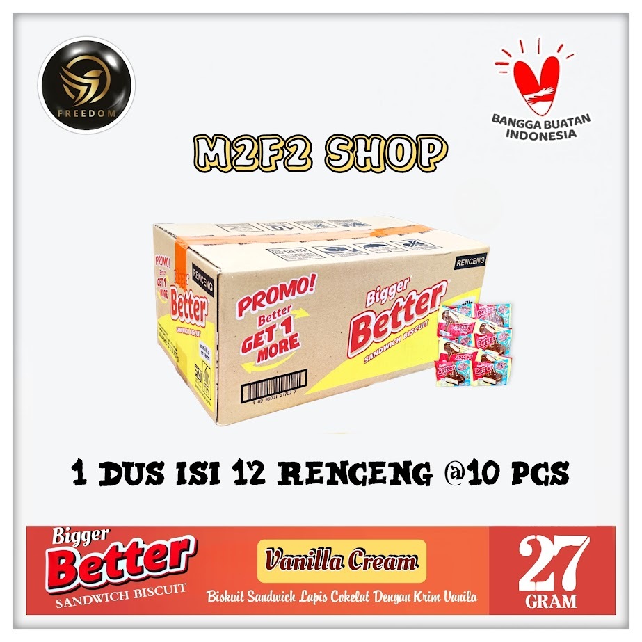 

Better Biskuit Sandwich Vanilla Cream Sachet - 27 gr (Kemasan Karton)