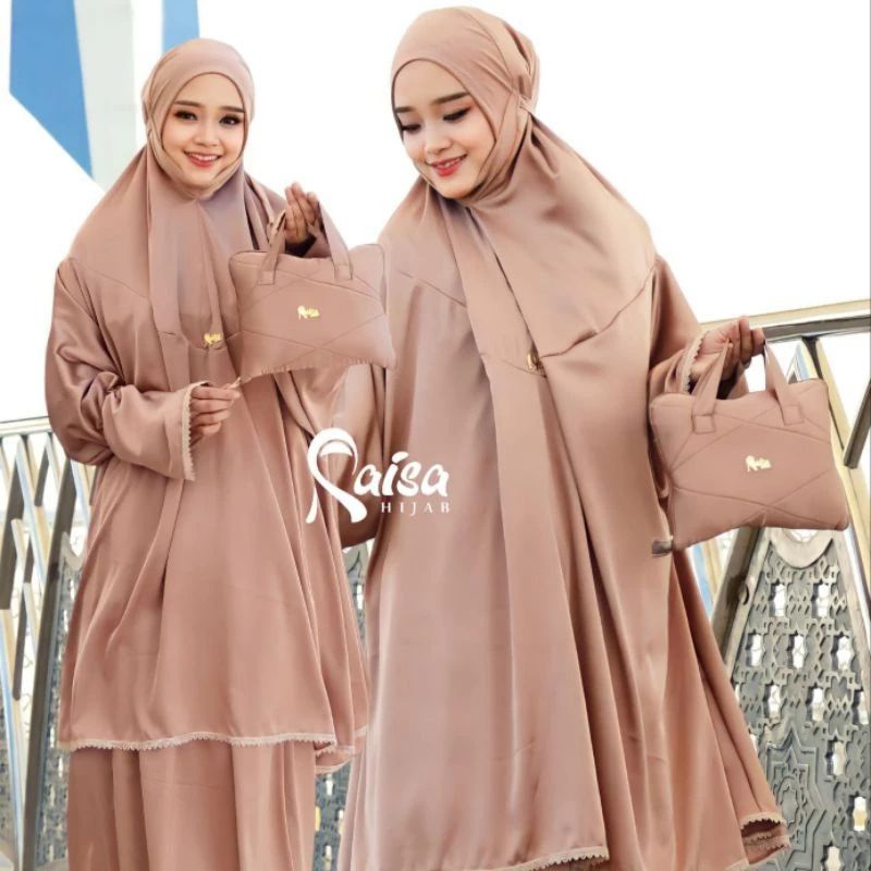 MUKENA SYARI LENGAN (SET BAWAHAN) MUKENA POTONGAN MUKENA TRAVEL RAUDHATUL JANNAH SILKY ARMANII PREMI