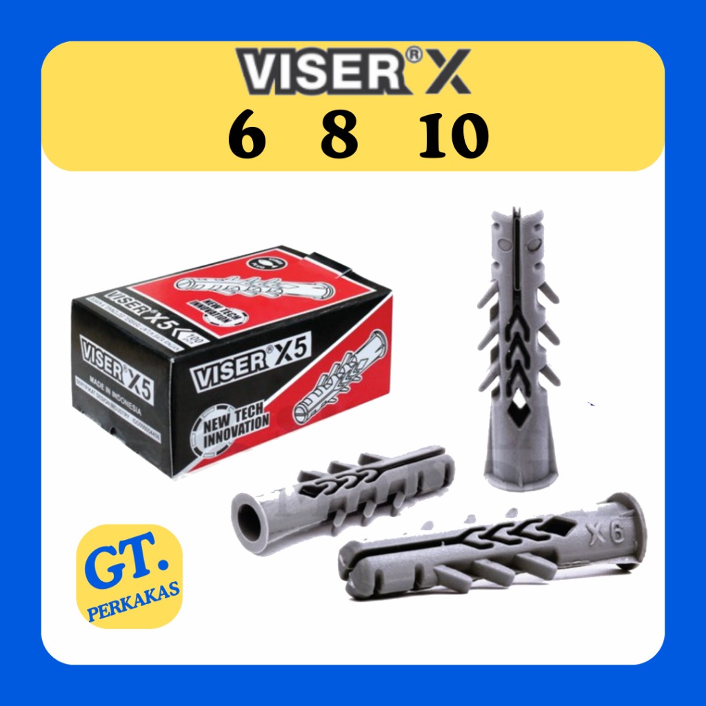 New Viser X 6, 8, 19  Viser hebel bata ringan X6 X8 X10 multiguna 1dus isi 100 pcs Fiser