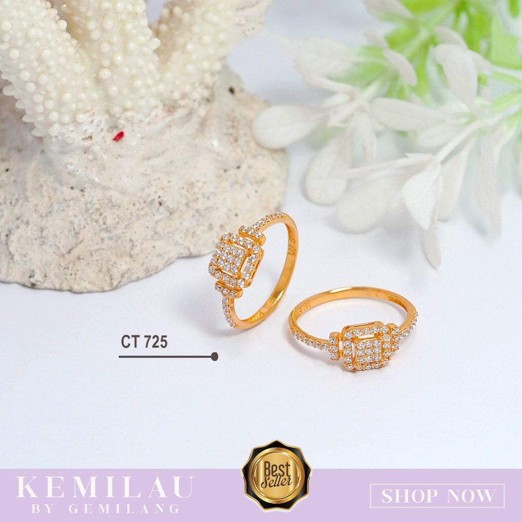 CINCIN EMAS MUDA KADAR 6 KARAT (300) DAN 8 KARAT (375) CINCIN TERMURAH KODE CT 725 KEMILAU FASHION