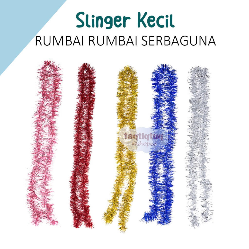 Slinger Kecil Hiasan Pohon Natal Plastik Serbaguna - Rumbai-Rumbai Tinsel Garland Rombe Selinger Raw