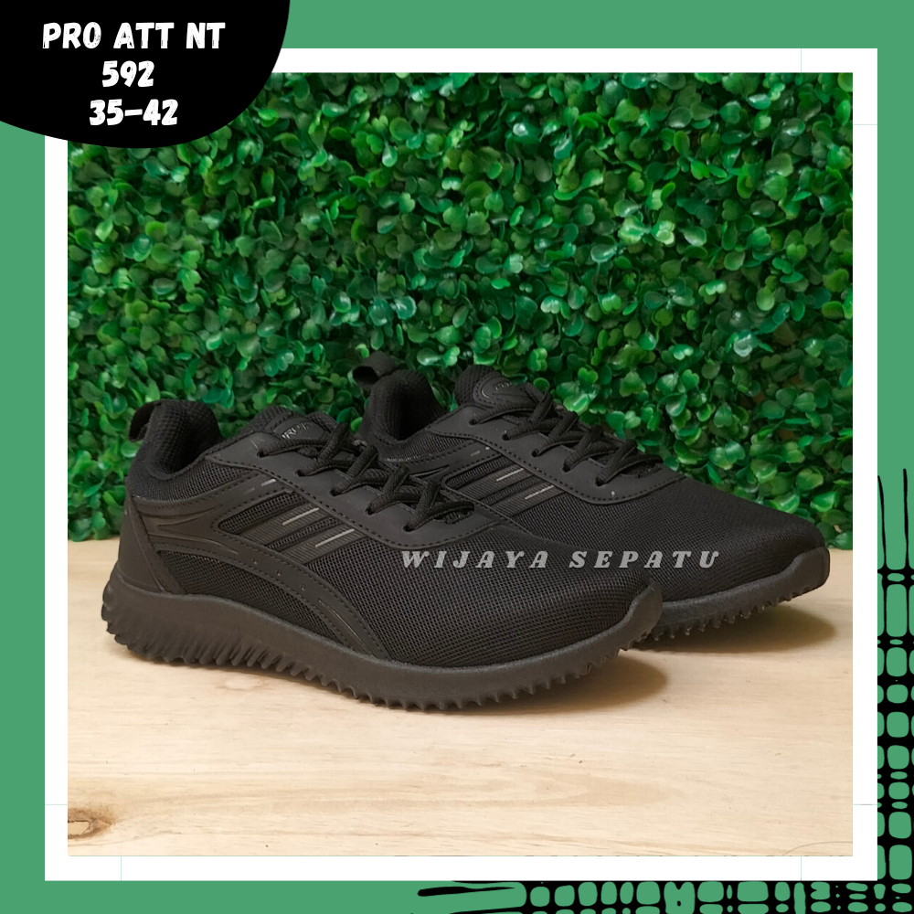 WIJAYA - Sepatu PRO ATT NT 592 35-42 /Sepatu Sekolah Hitam /Sepatu Sneakers Anak /Sepatu Keren /Sepa