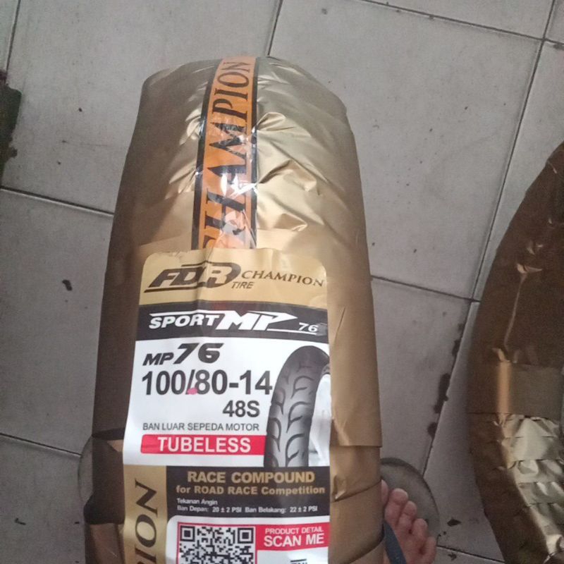ban FDR MP76 ring 14 ukuran 100-80/14 soft compound