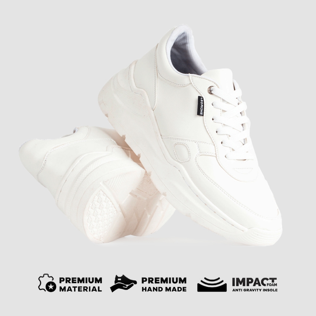 LEO RICHIE - Sneakers Pria Wanita Zofar Triple White