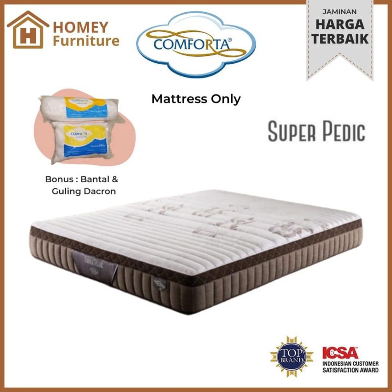 SPRING BED SUPER PEDIC SPRING BED COMFORTA MINIMALIS SPRING BED MODERN