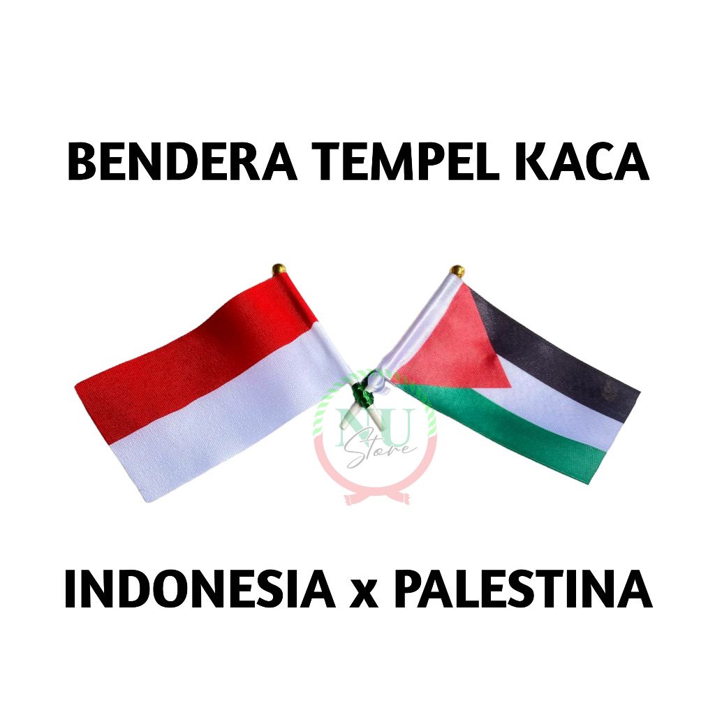 Bendera Silang Mobil / Bendera Silang Ceplok / Bendera Tempel Kaca Mobil / Bendera Tempel Palestina 