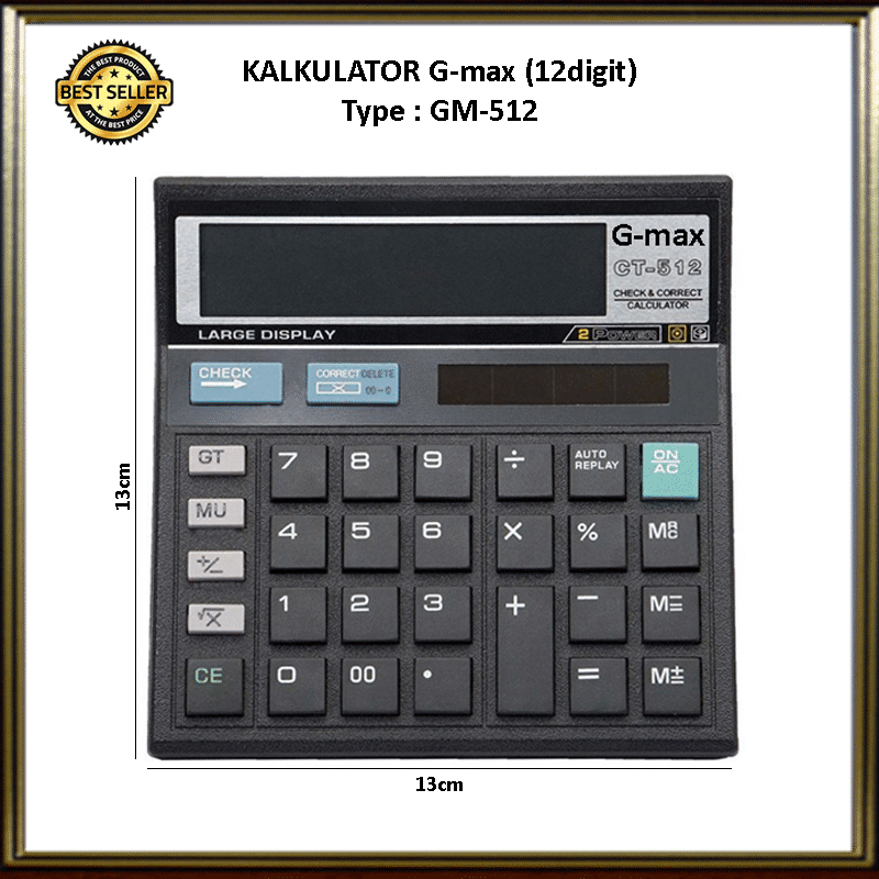 

(AGA) KALKULATOR G-max GM-512 12Digit ANGKA / CALCULATOR DIGITAL