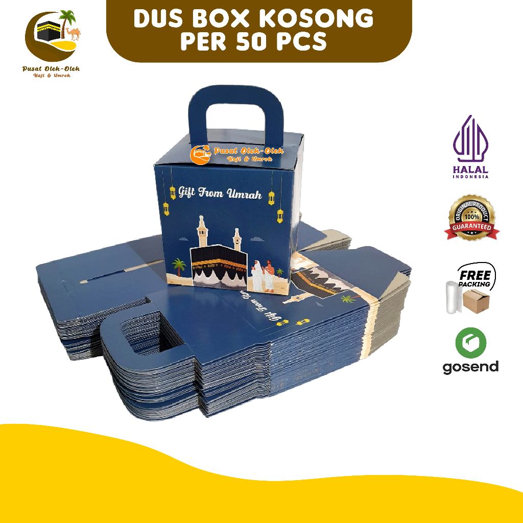 

Dus Box Kosong Souvenir Oleh Oleh Haji dan Umroh Paket Per 50 pcs