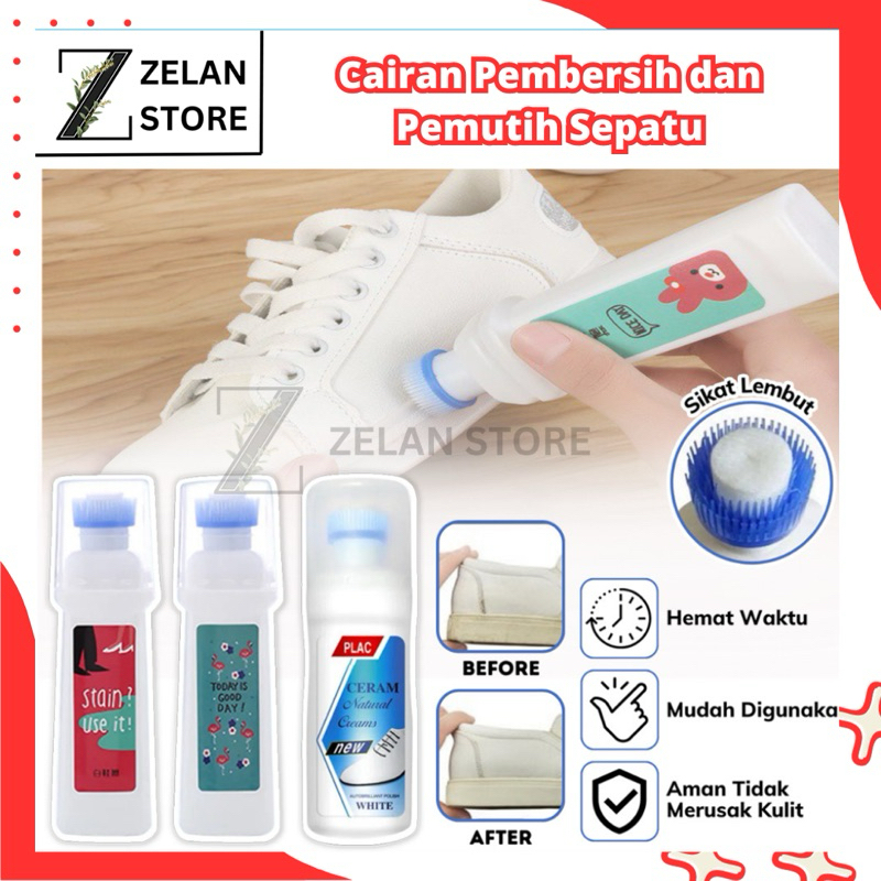 Cairan Pembersih dan Pemutih Sepatu Putih / Shoe Cleaner / Semir Ajaib Penghilang Noda