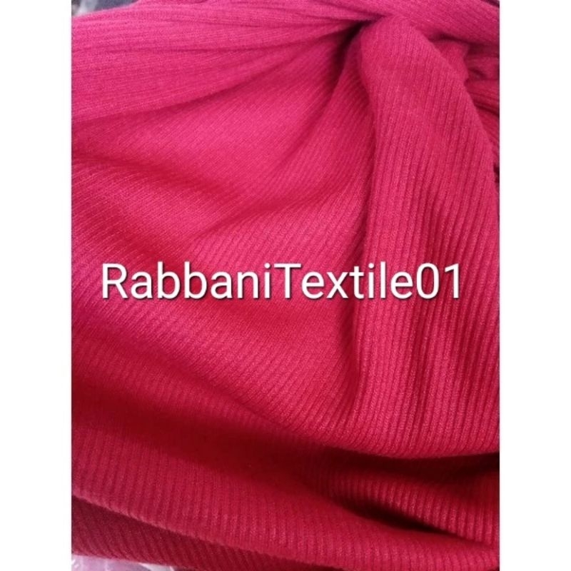 Bahan Rib knit araha baju kaos pergelangan tangan jaket switer kerah kaos per 1kg