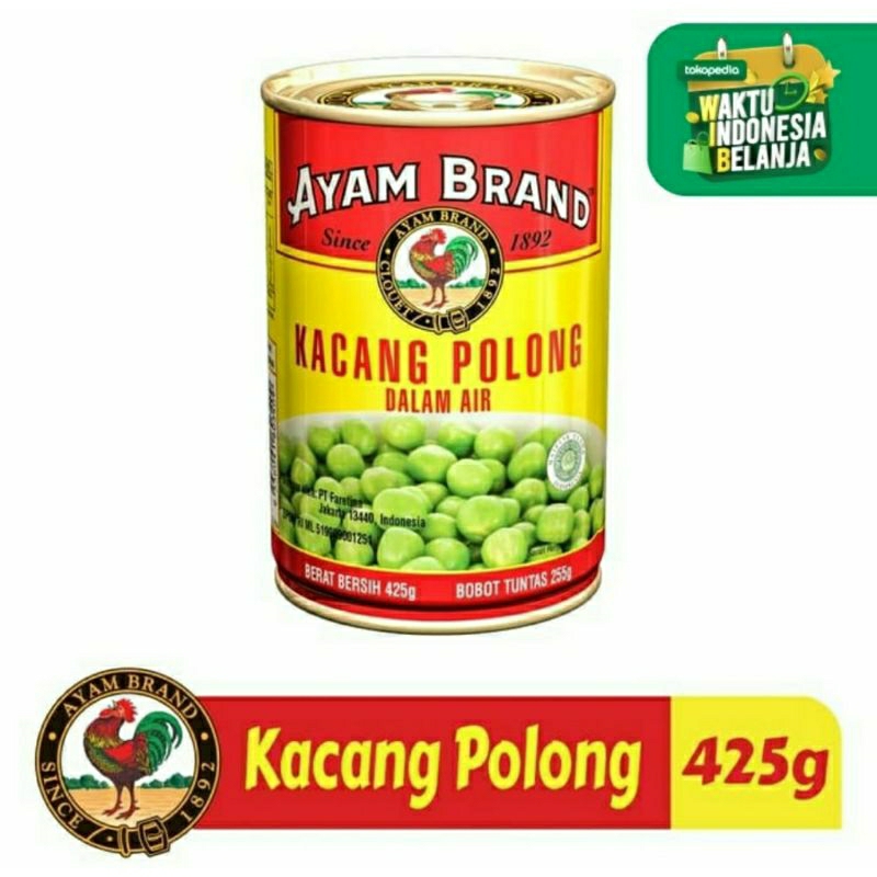 

Ayam Brand Kacang Polong Green Peas in Brine dalam Kaleng 425gr