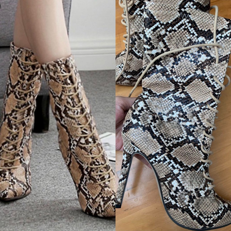 sepatu boots wanita sepatu boots import boots winter snake skin boots fashion snake boots motif snak