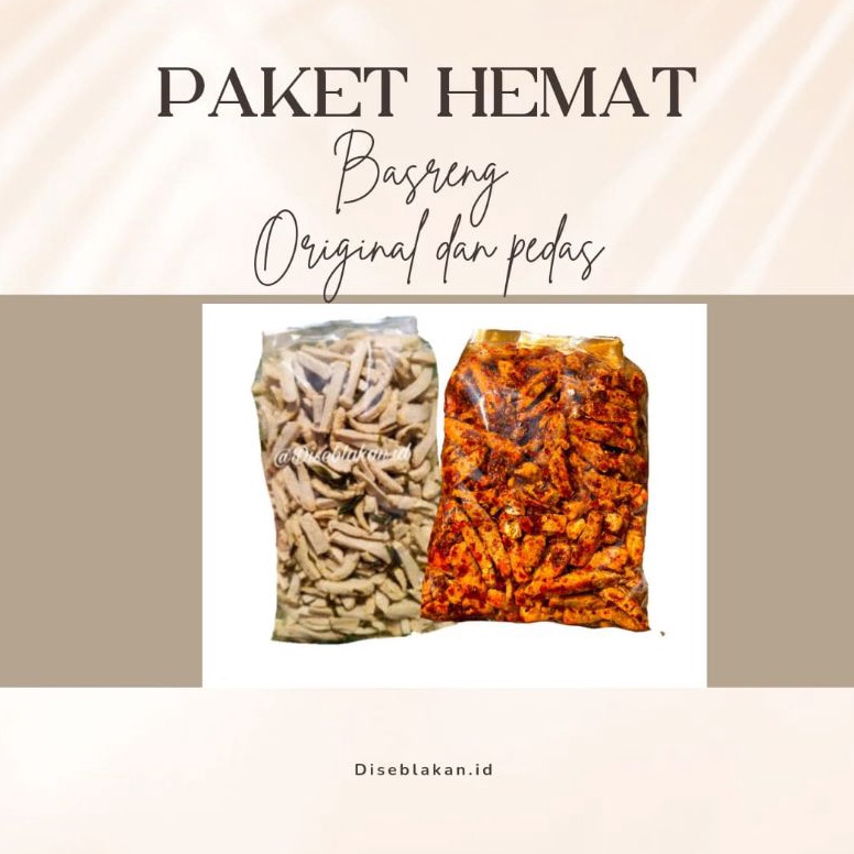 

B3stpr0 PAKET HEMAT!! Basreng original + Basreng pedas daun jeruk isi/kemasan 500gram Promo Termurah
