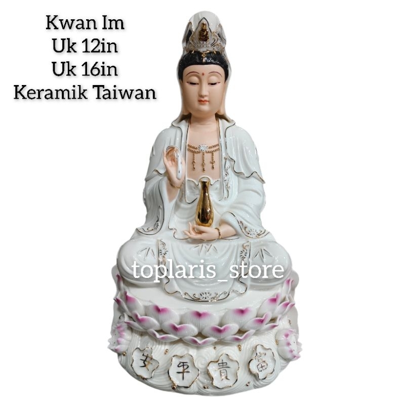 Patung Kwan Im Keramik Taiwan 16in 024