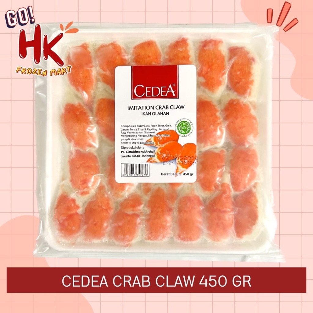 Cedea Crab Claw 450gr | PREMIUM imitation crab kepiting capit isian suki seblak HK Frozen Mart