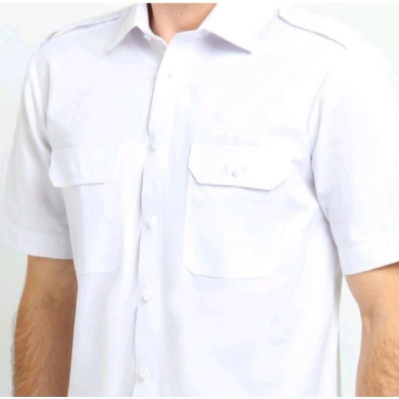 Kemeja kerja putih pria lengan pendek PNS GURU PDH IPL ( S M L XL XXL )