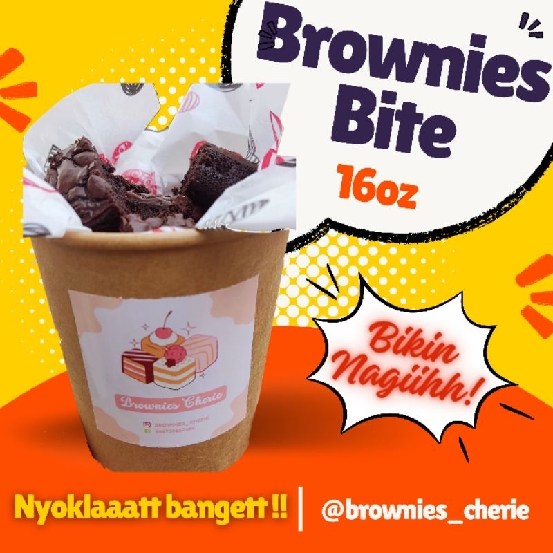 

Fudgy Brownies Crispy Panggang Bites Shiny Crush Premium ukuran 16oz