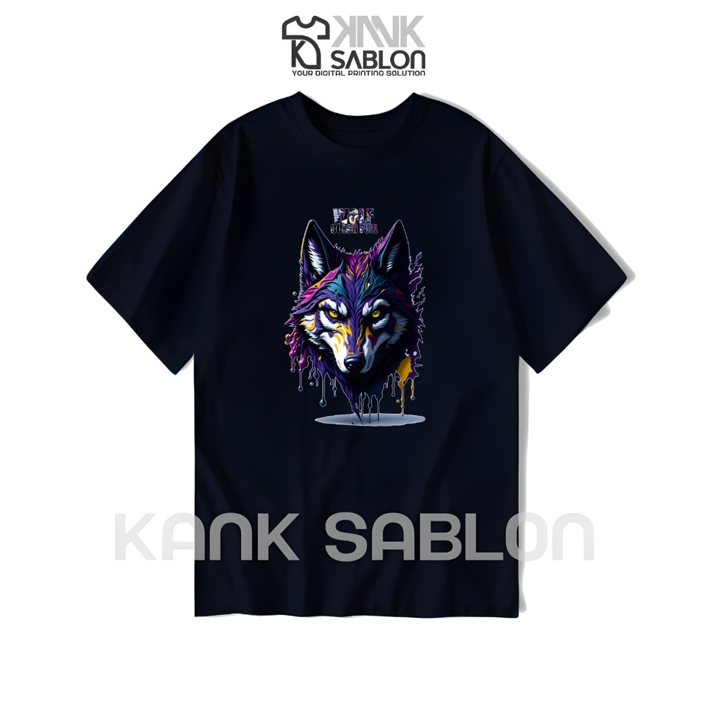 BANYAK GAMBAR - Kaos Animal - Tshirt  "WOLF" - Baju ART - Kaos SERIGALA - Kaos Keren - Kank Sablon