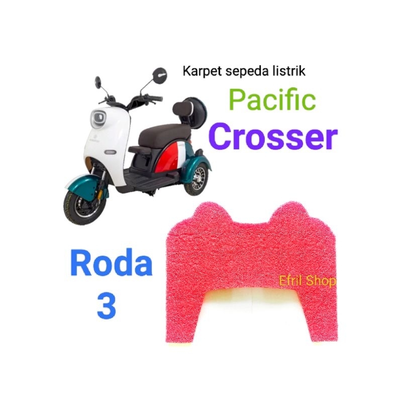 Karpet sepeda motor listrik roda tiga Pacific Crosser roda 3