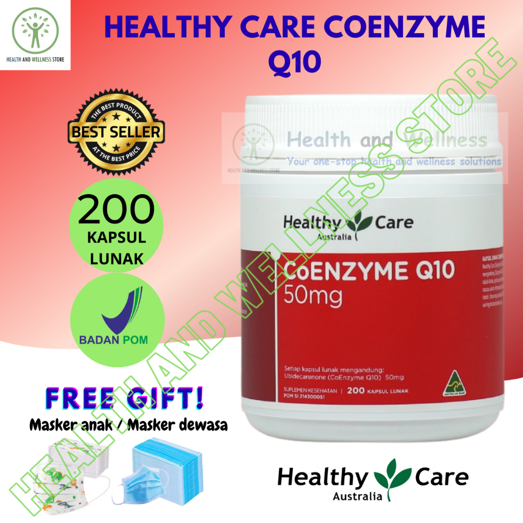 Healthy Care Coenzyme Q10 50 Mg 200 Kapsul Lunak Coq10 Coq-10 60 Tablet