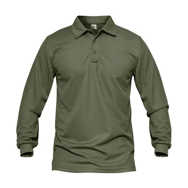 Jemssky Polo Shirt Kaos kerah Lengan Panjang Unisex Polo Polos Army