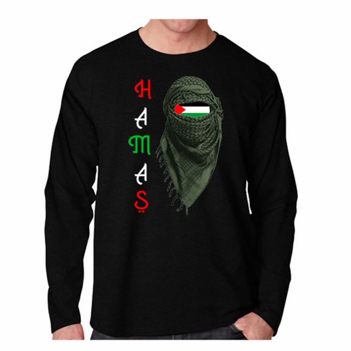 Kaos Palestina HAMAS Palestine / Gambar Depan /  Lengan panjang