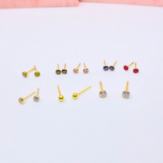 Top Seller Anting Tusuk / Giwang bayi Emas Asli kadar 300 & 700 (free karet)