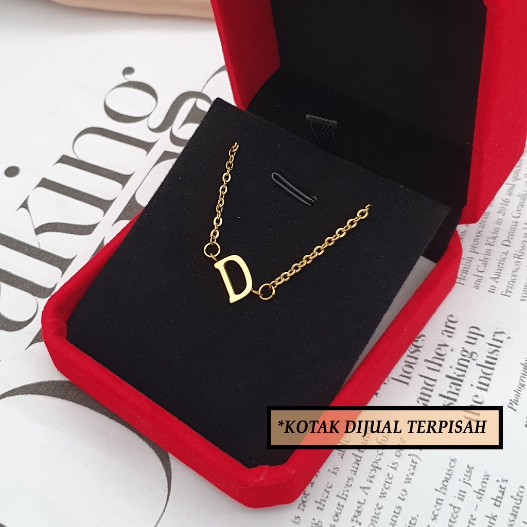 GELANG / KALUNG ABJAD STAINLESS STEEL ANTI KARAT LUNTUR INISIAL HURUF MIRING