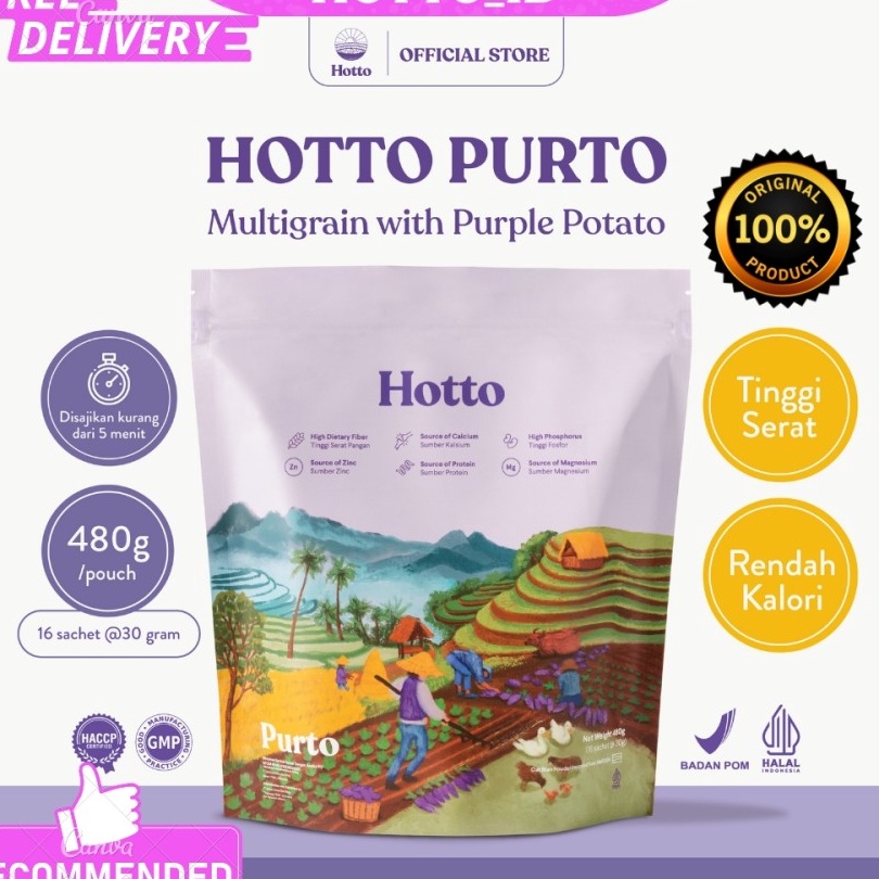 

[KODE 7NMQA] Hotto Purto Multigrain with Purple Potato 1 Pouch - 16 Sachet