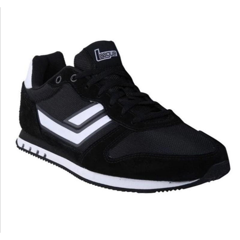 Sepatu League Hitam STRV Sneakers Cowo Cewe Original