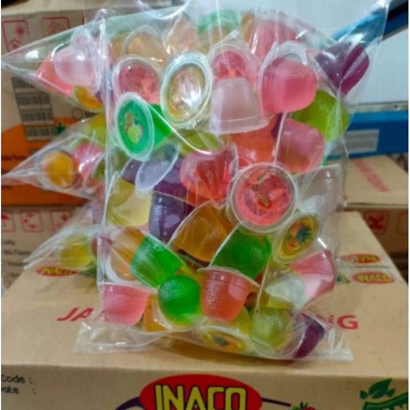 

AGAR AGAR JELLY INACO 1KG ANEKA VARIAN RASA BUAH / CEMILAN KILOAN /JAJANAN / SNACK KILOAN