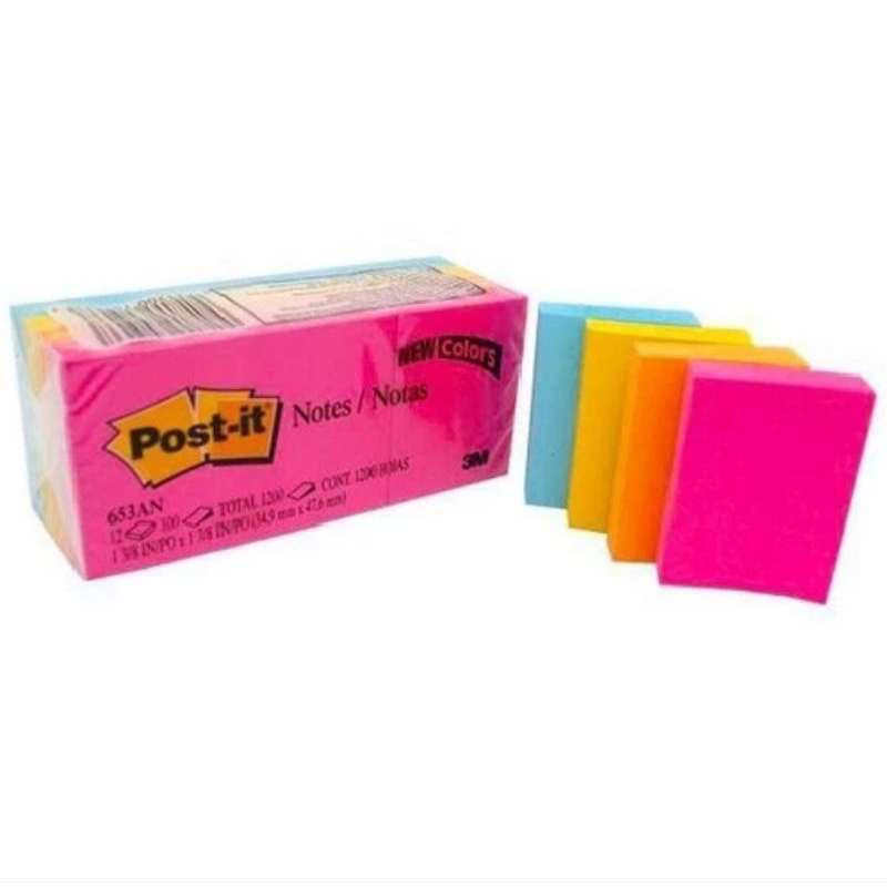 

Memo Stick/Sticky note/Pos-it 653 3m warna ( 1pak/12pcs )