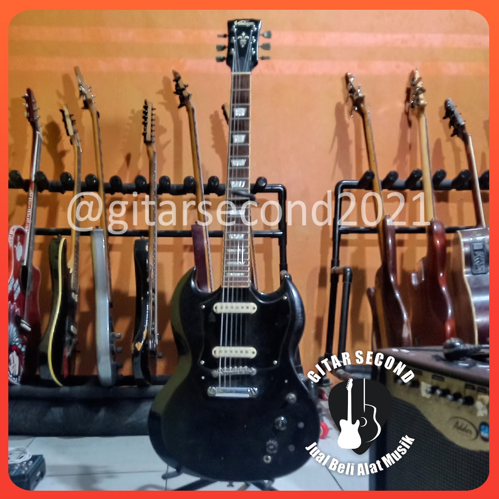 Gitar Electric Vintage SG Black Duncan Design Pickup Gitar Elektrik