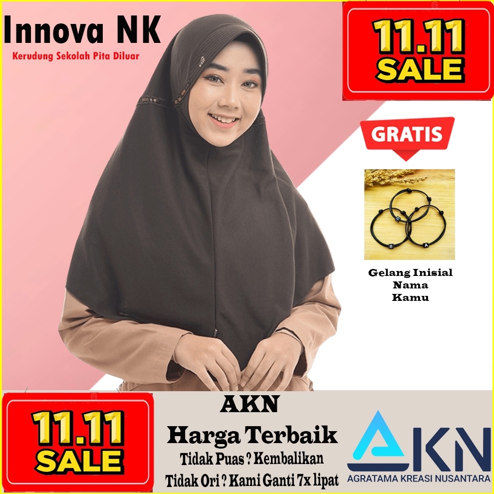 12.12 Product HOT AKN - Rabbani Hijab Innova NK Kerudung Sekolah Instan / Jilbab / Hijab [Pita Dilua
