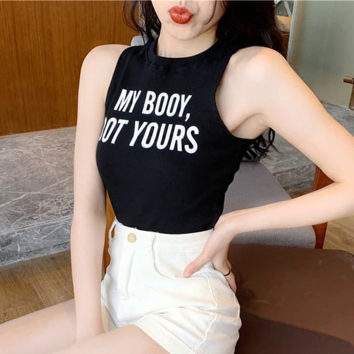 CROP TEE WANITA KOREA / KAOS CROP TOP SEXY KEKINIAN