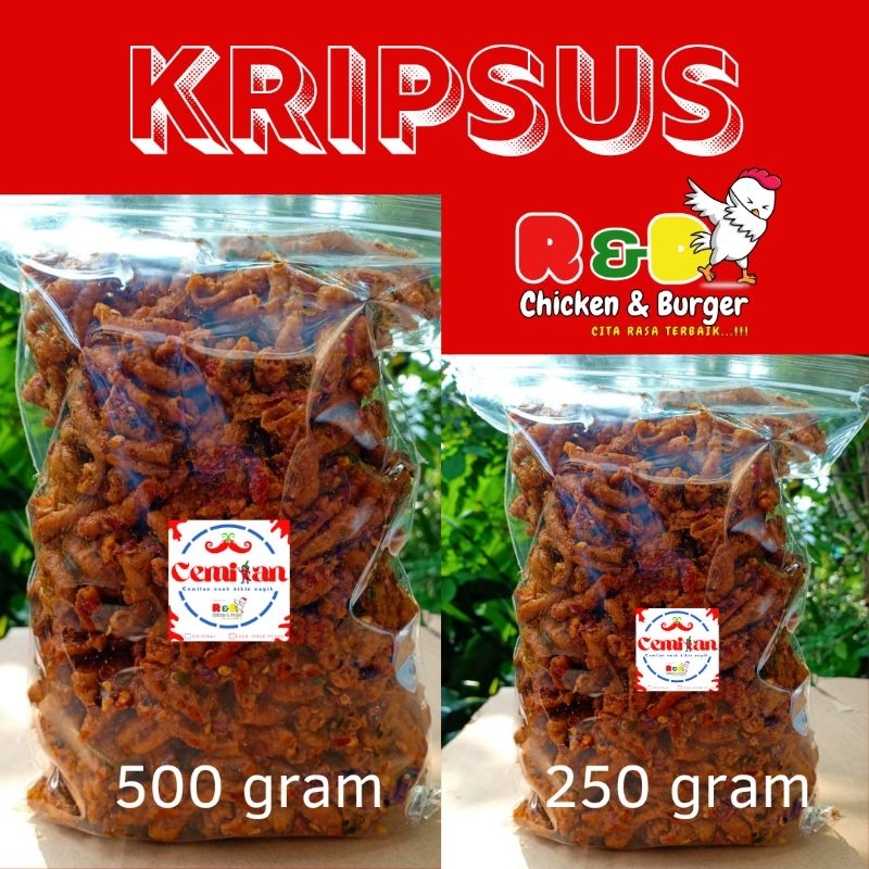 

Usus Krispy pedas daun jeruk kripsus pedas gurih dan renyah
