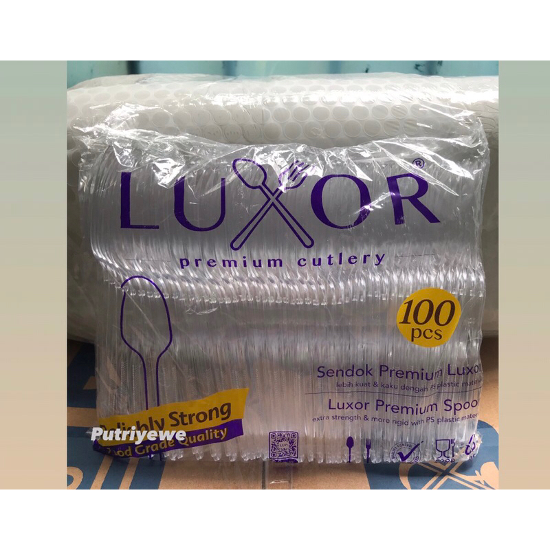 SENDOK MAKAN PLASTIK LUXOR BENING ISI 100