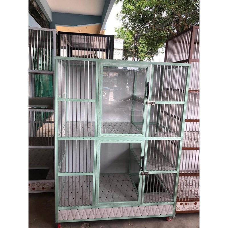 Kandang Kucing Aluminium Dua Tingkat