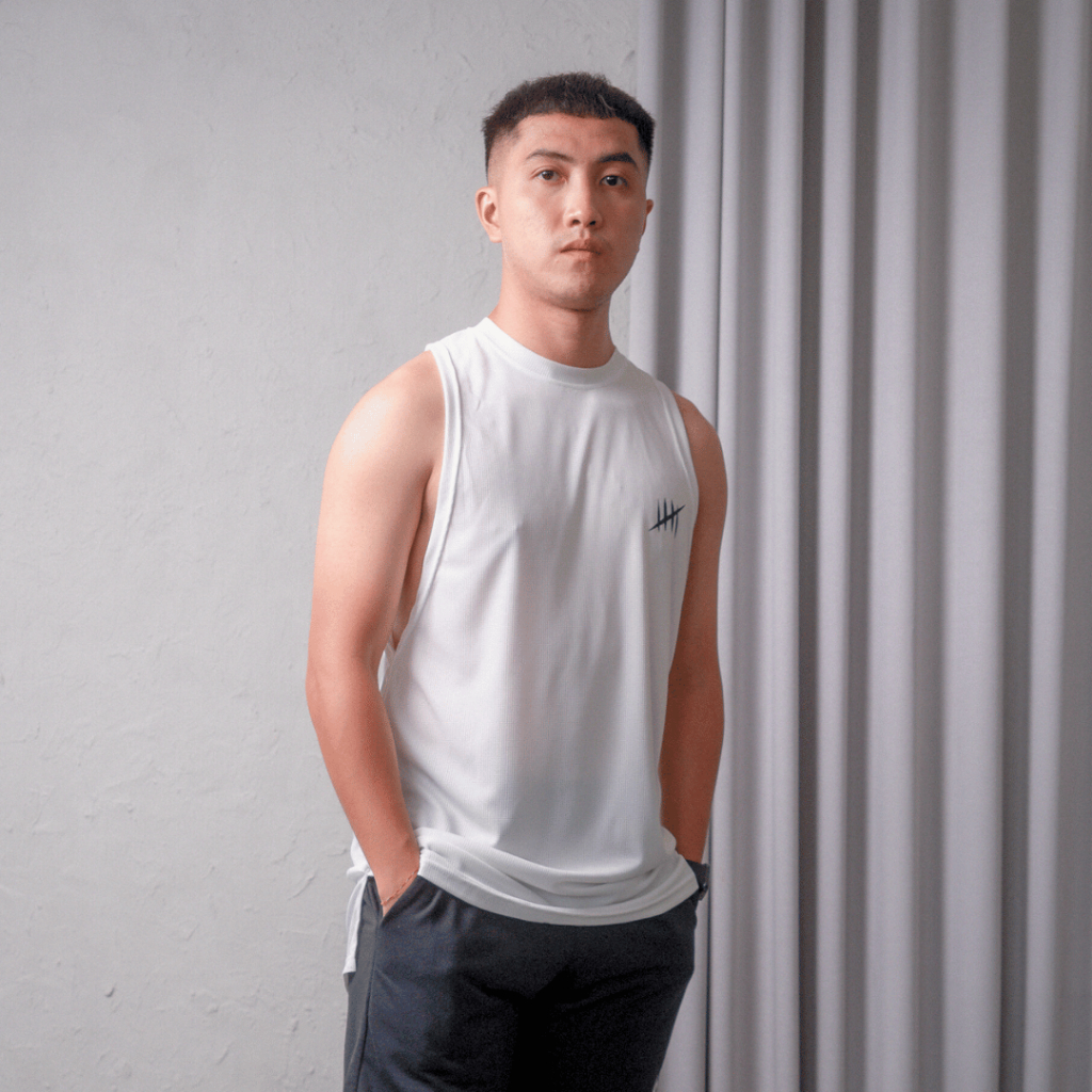 DONSON Sportswear Simple Low Cut Singlet Dalaman Tanktop Olahraga Kasual Sport Extra Fine Polyester White