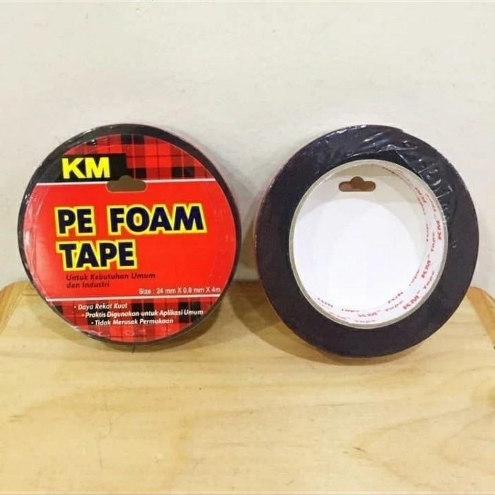 Double Tape Spon Hitam 24mmx 4 Meter-Double Tape Busa Hitam