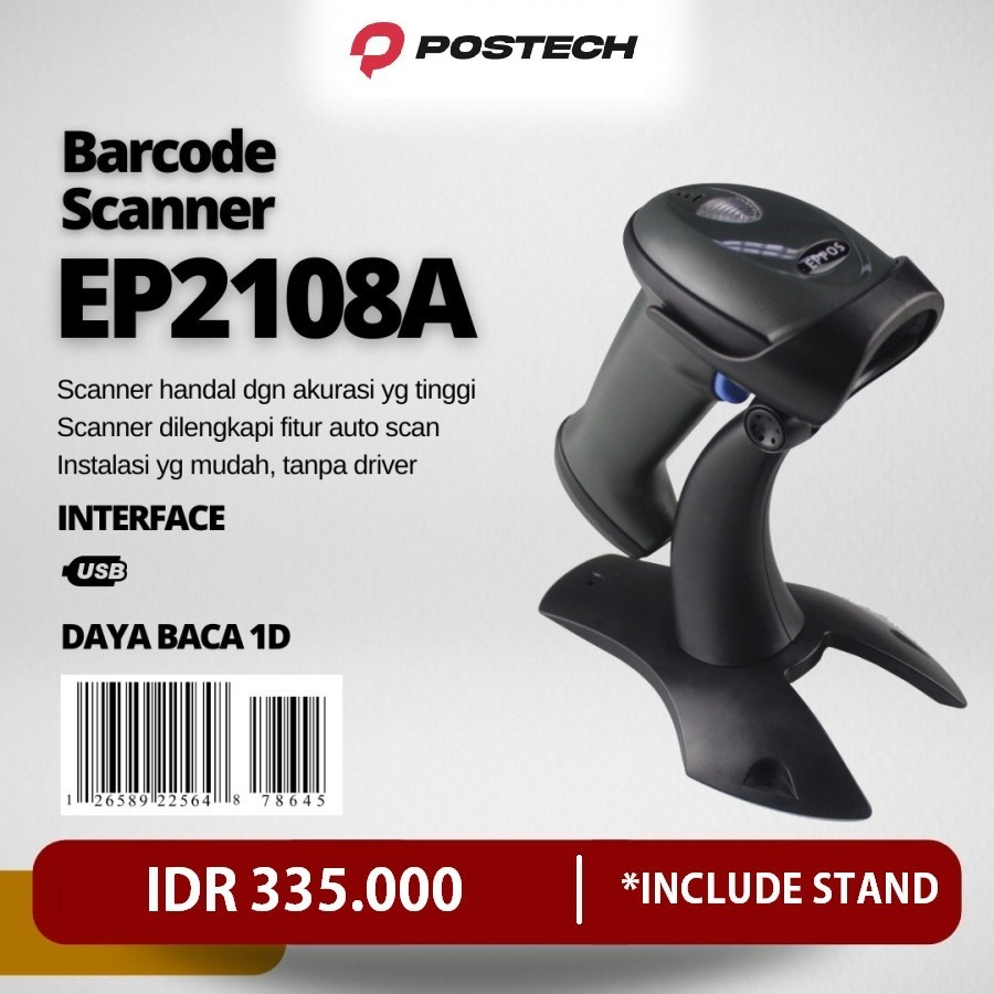 BARCODE SCANNER 1D EP2108A EP5000G EP1808 [Auto Sense-Scan] IWARE