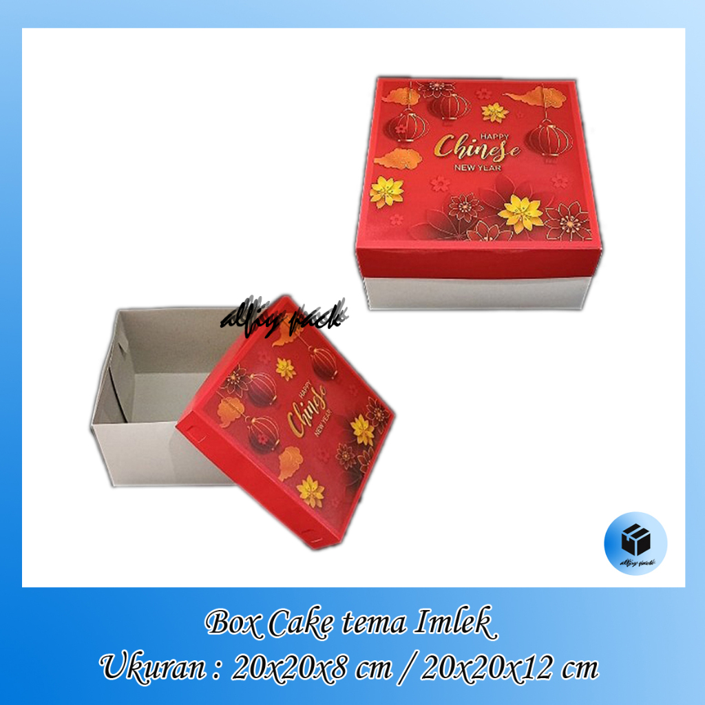 

1pack isi 5pcs BOX CAKE IMLEK UKURAN 20X20 DUS PACKAGING HAMPERS CNY SINCIA KOTAK KUE LAPIS LEGIT BOX PARCEL CHINESE NEW YEAR