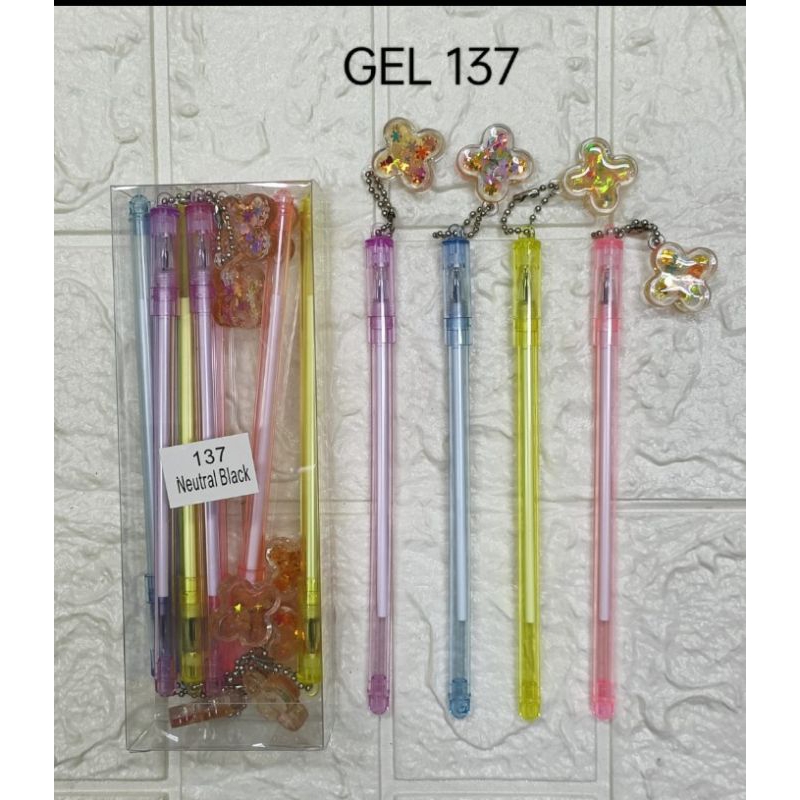 

pen gel gantungan bunga mute isi 12