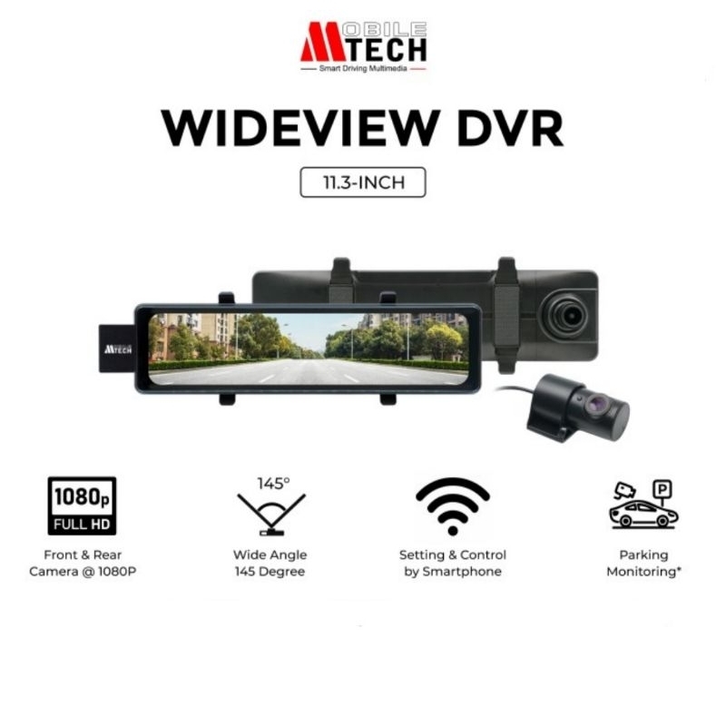 Dashcam wideview DVR 8803 Mtech kamera mobil layar 11.3 inch