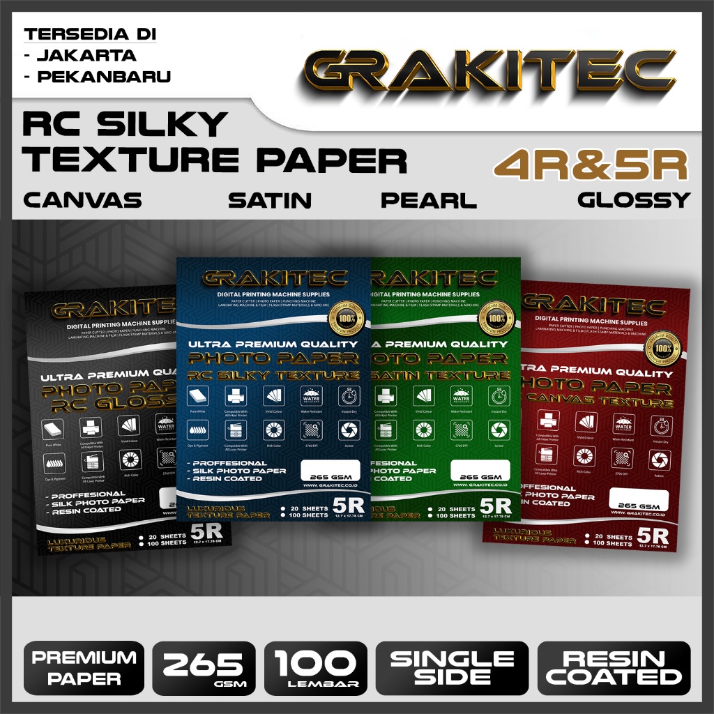 

BISA ✨COD✨ Kertas Foto 4R / 5R Doff Silky Texture Kulit Jeruk 100 Lembar Professional Silky, RC Glossy Photo Paper, Motif Pearl, Canvas, Satin / Luster Resin Coated !!
