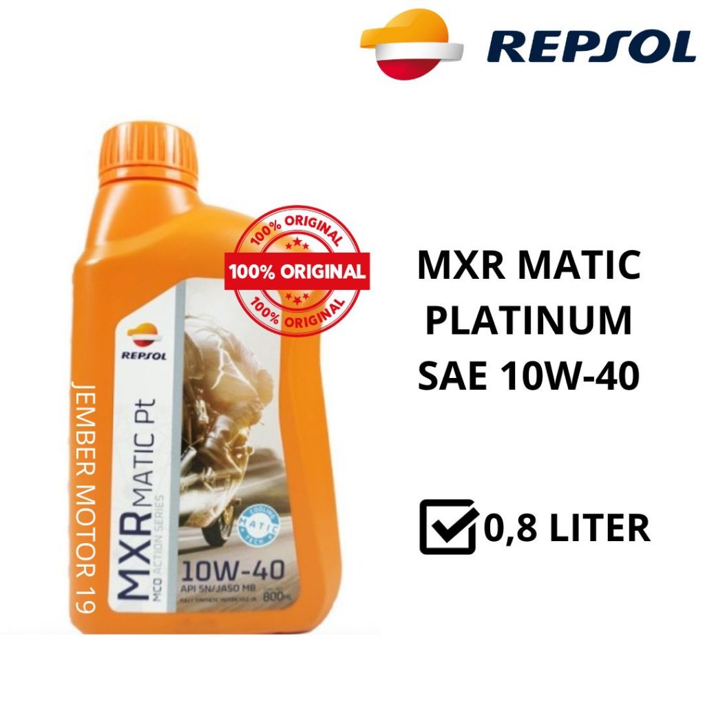 OLI MOTOR REPSOL MXR MATIC PLATINUM 10W-40 800 ML ORIGINIAL